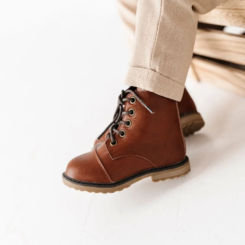 Chestnut Faux Leather Boots