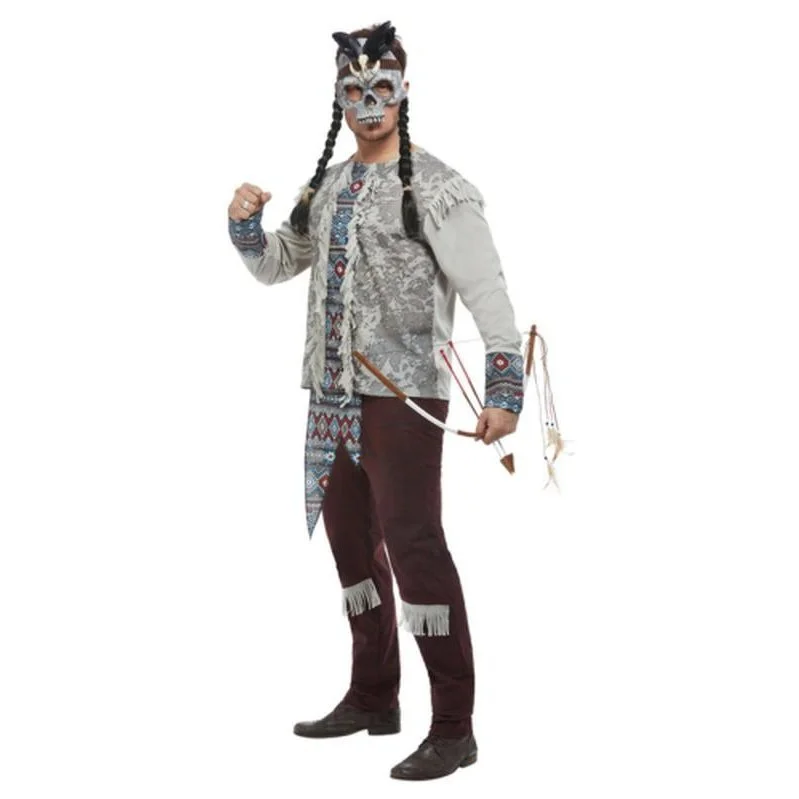 Dark Spirit Warrior Costume, Grey, Male