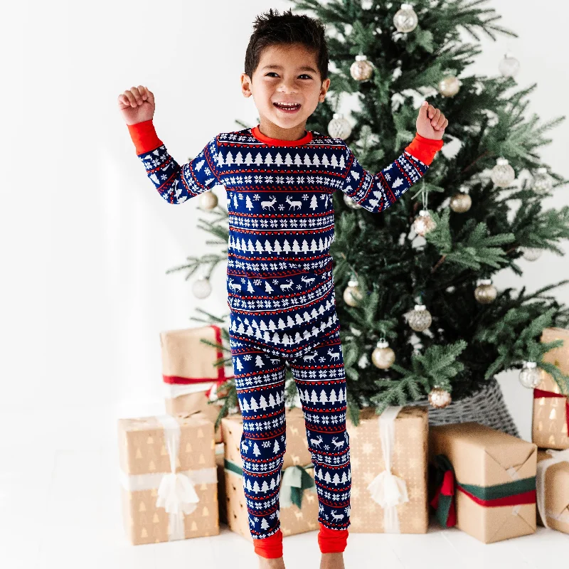 Deer Santa Two-Piece Pajama Set - FINAL SALE