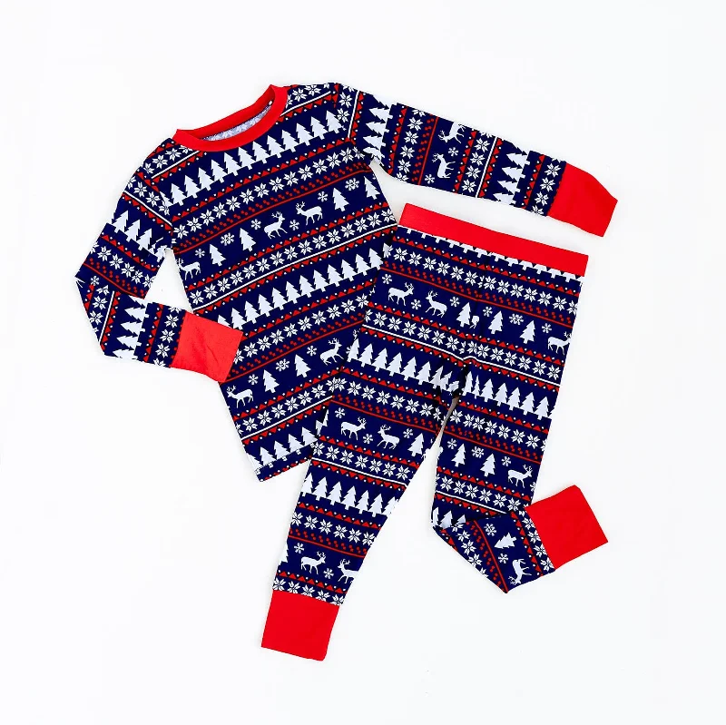 Deer Santa Two-Piece Pajama Set - FINAL SALE