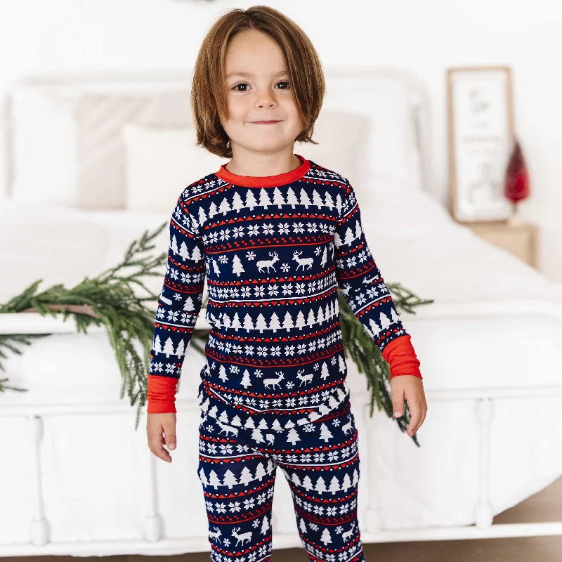 Deer Santa Two-Piece Pajama Set - FINAL SALE