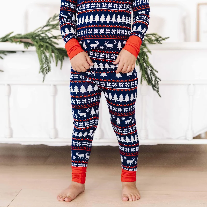 Deer Santa Two-Piece Pajama Set - FINAL SALE