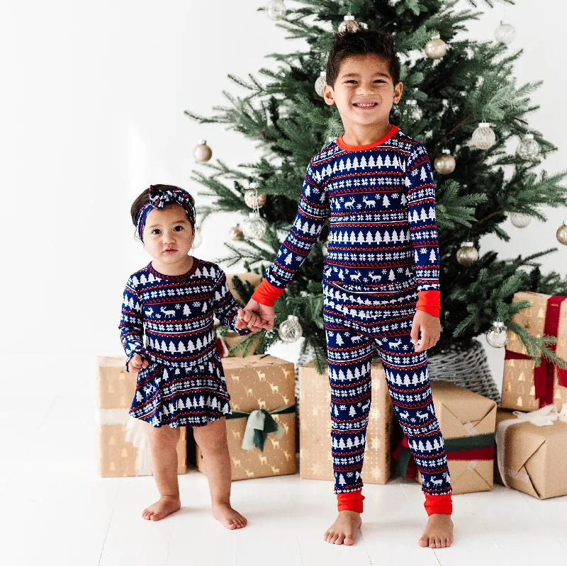 Deer Santa Two-Piece Pajama Set - FINAL SALE