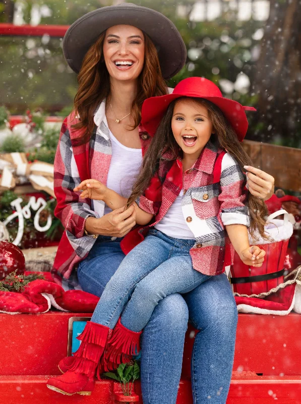 Mommy and Me Perfect Pair Red Flannel Long Sleeve Shirt