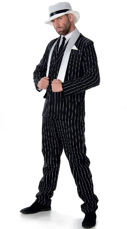 Gangster Boss Mens 1920s Pinstripe Dress Up Costume