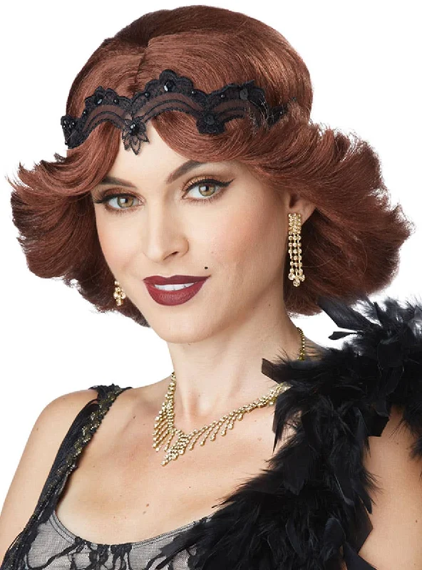 20s Glamour Womens Auburn Gatsby Costume Wig and Headband