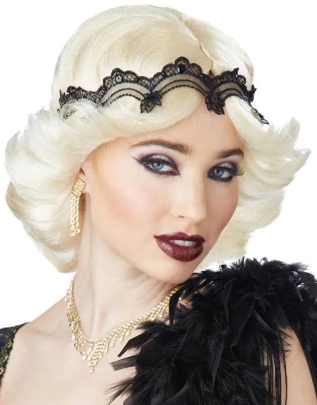 20s Glamour Womens Blonde Gatsby Costume Wig and Headband