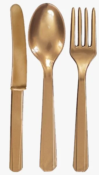 Gold Reusable Cutlery - Pack of 18