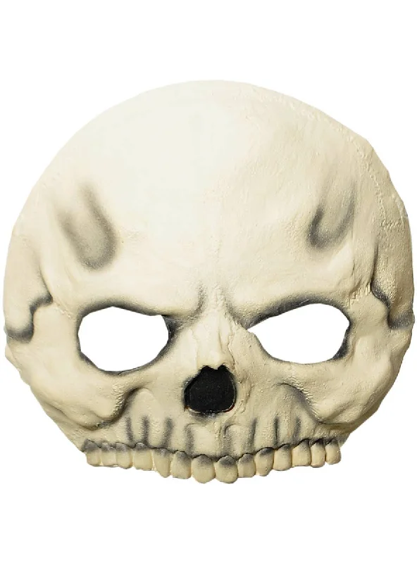 Bone White Half Face Skeleton Latex Halloween Mask