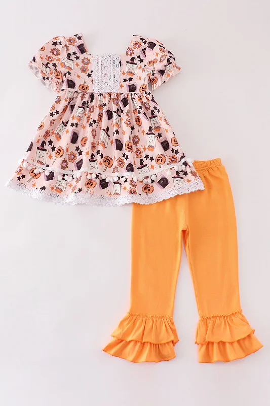 Happy halloween girl pants set