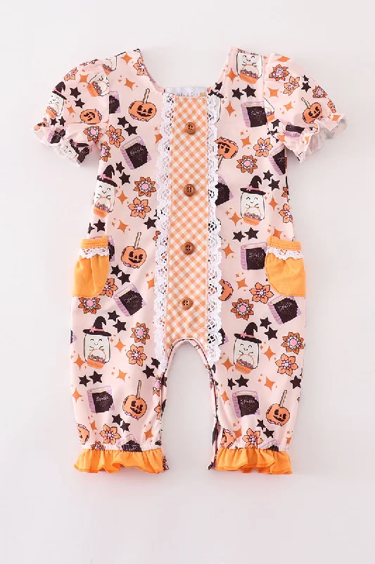 Happy halloween girl romper