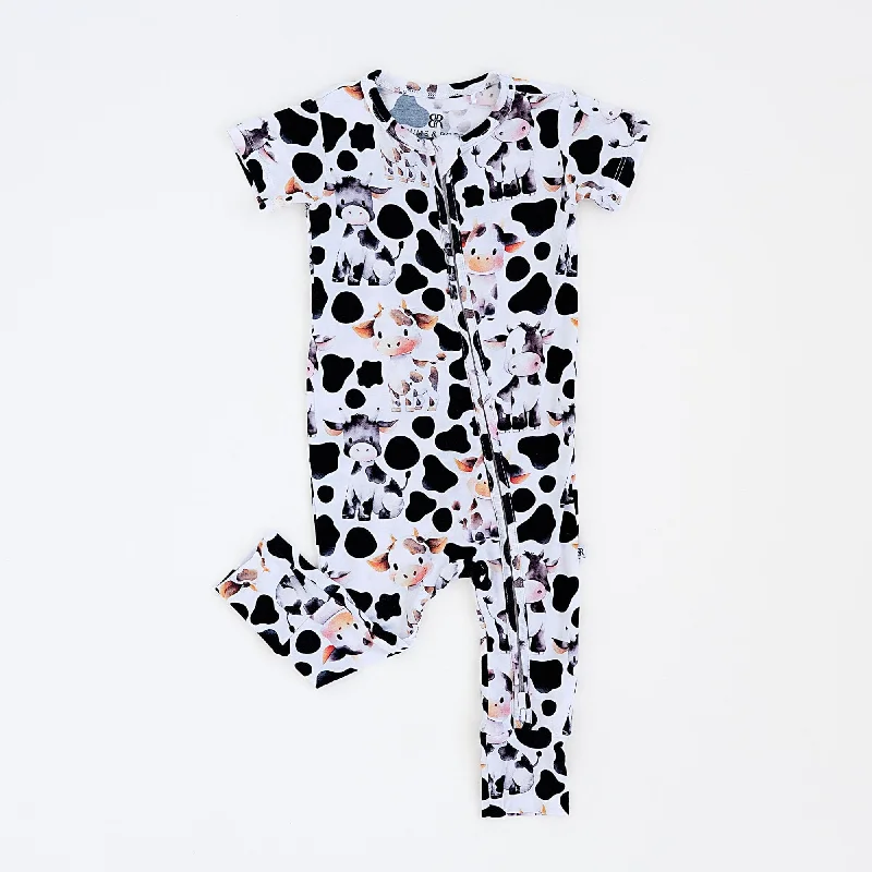 In a Good Moo-D Short Sleeve Romper