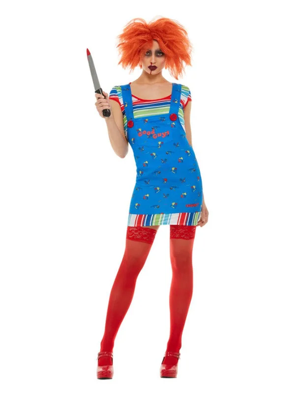 Ladies Chucky Fancy Dress Killer Doll Halloween Horror Movie Costume