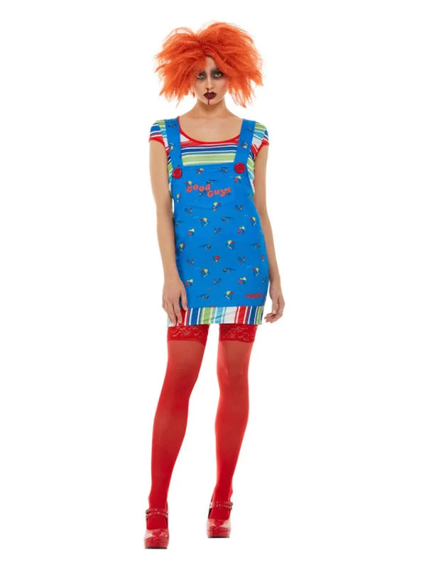 Ladies Chucky Fancy Dress Killer Doll Halloween Horror Movie Costume