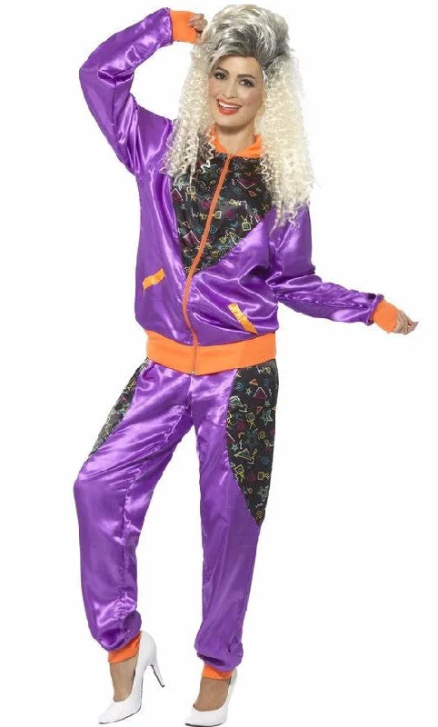 Retro Ladies Shell Suit Purple