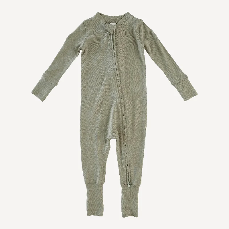 long sleeve convertible zippy pj | vetiver | modal