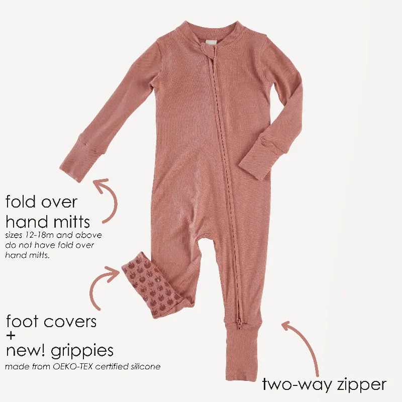 long sleeve convertible zippy pj | vetiver | modal