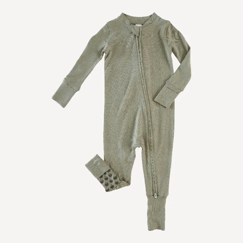 long sleeve convertible zippy pj | vetiver | modal