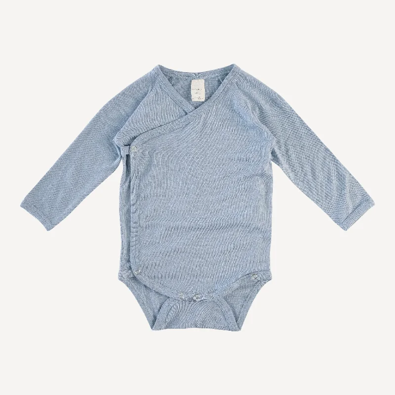 long sleeve wrap bodysuit | blue caspian | modal