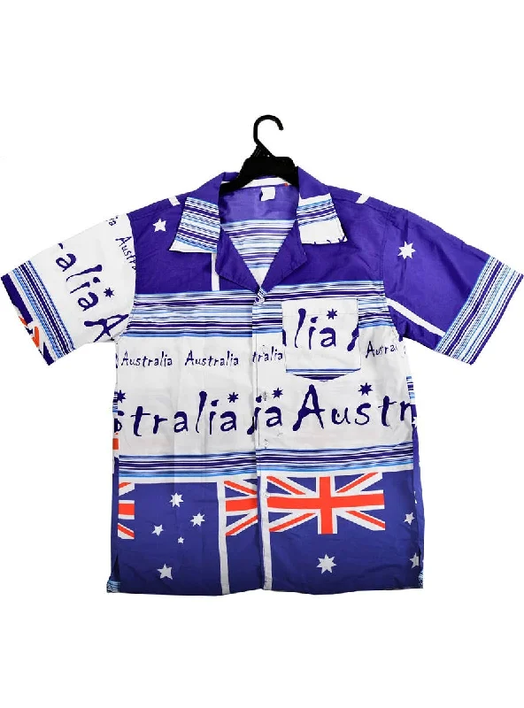 Aussie Flags Australia Day Mens Button Up Costume Shirt