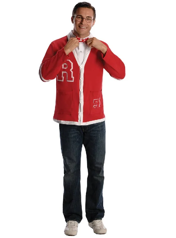 50s Nerd Guy Mens Red Letterman Jacket Costume