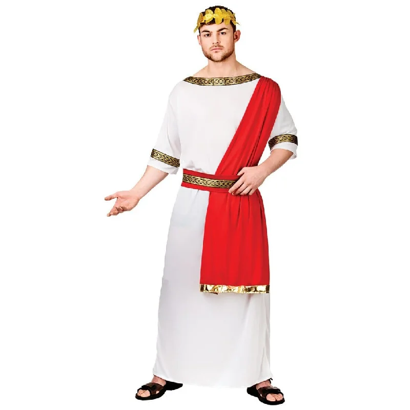 Mens Roman Emperor Caesar Toga Fancy Dress Halloween Costume