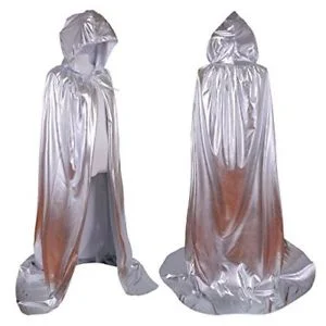 Metallic Silver Hooded Cape