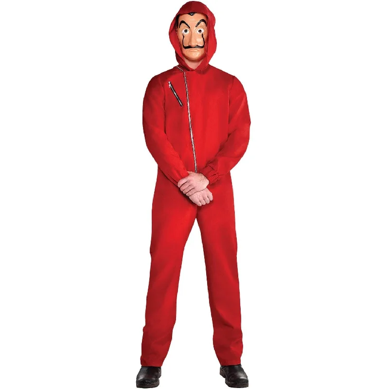 Money Heist Fancy Dress Jumpsuit Costume Mask Salvador Dali La Casa De Papel