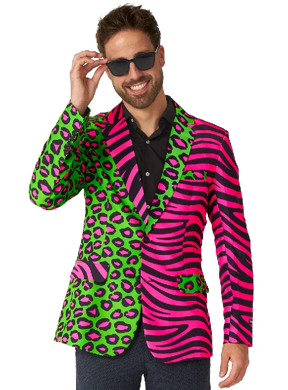 Party Animal Mens 1980s Neon Costume Jacket