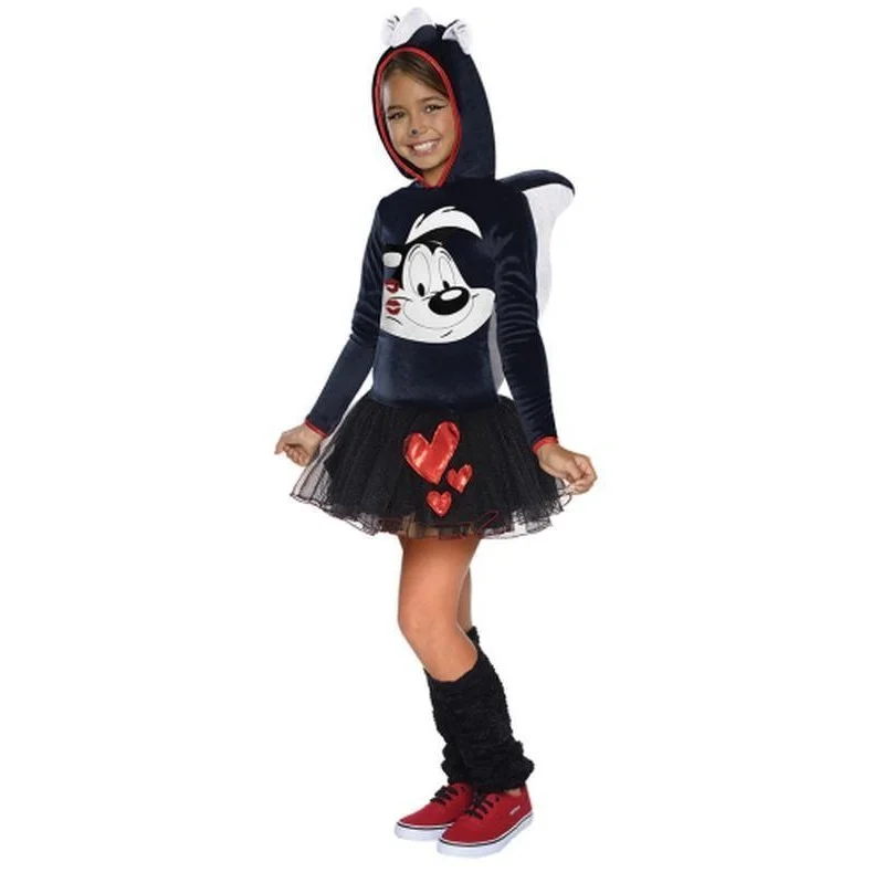 Pepe Le Pew Girls Hooded Costume Size L