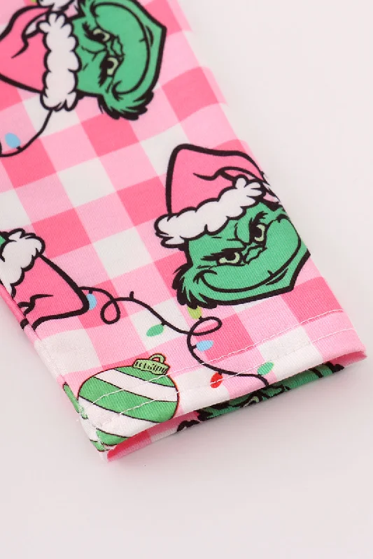 Pink grinch print girl bubble