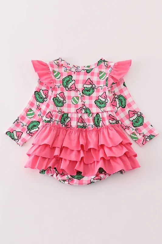 Pink grinch print girl bubble