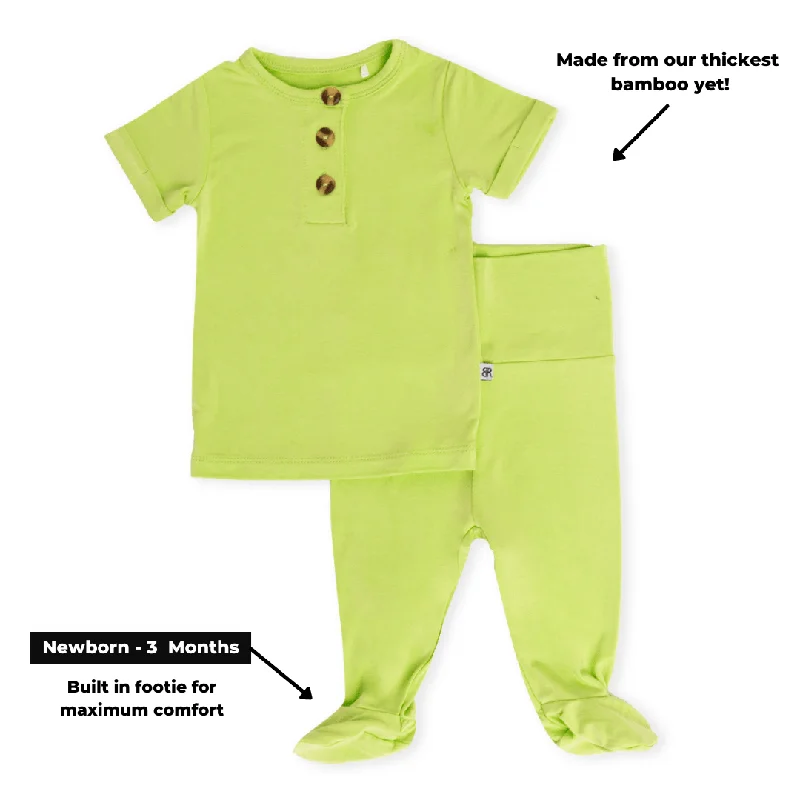 Pistachio Two-Piece Button Set - Short Sleeves