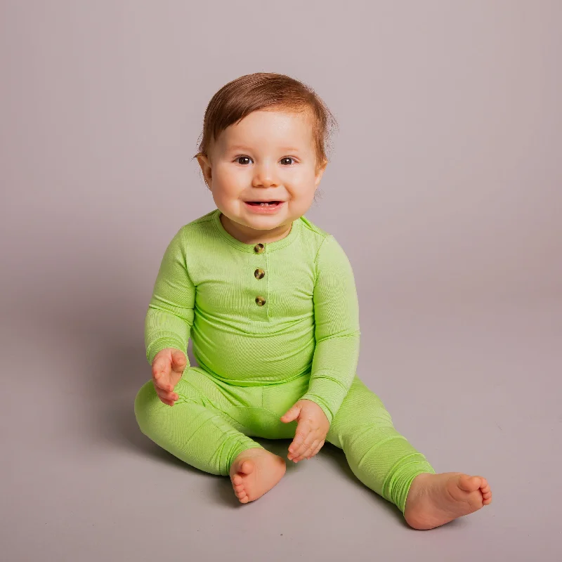 Pistachio Two-Piece Button Set - Long Sleeves