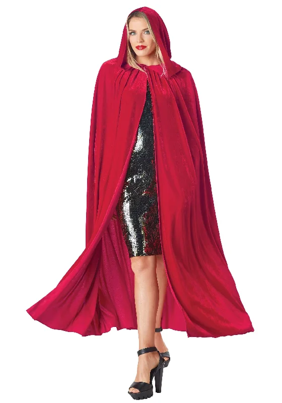 Red Velvet Adult Hooded Cape