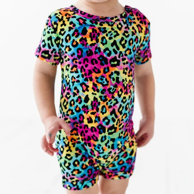 Roarin' Rainbow Shortie Romper