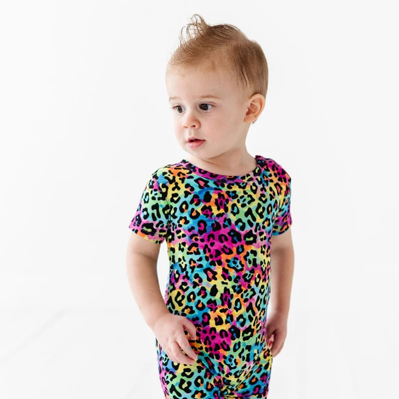 Roarin' Rainbow Shortie Romper