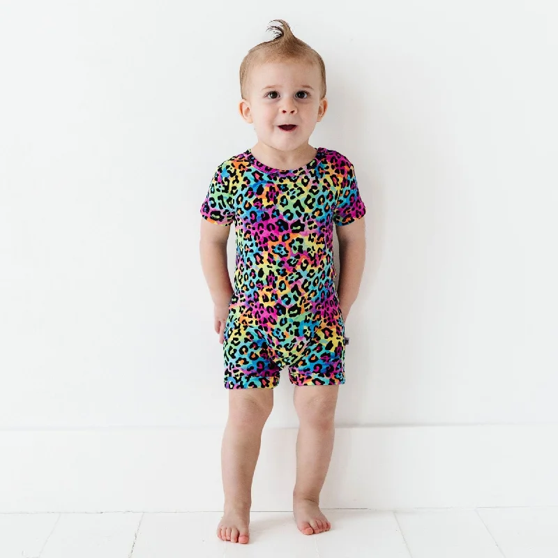 Roarin' Rainbow Shortie Romper