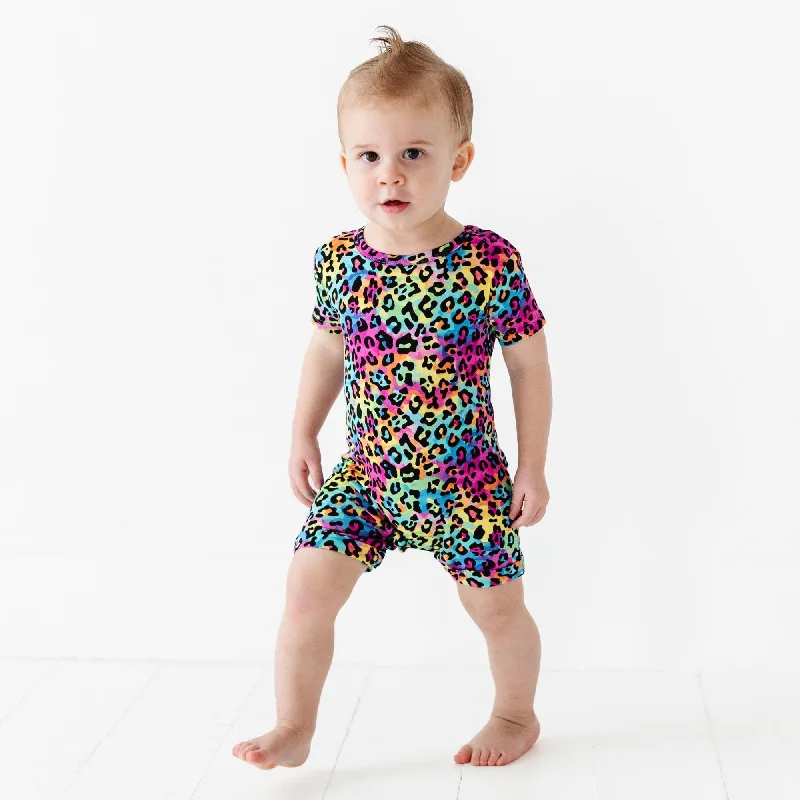 Roarin' Rainbow Shortie Romper