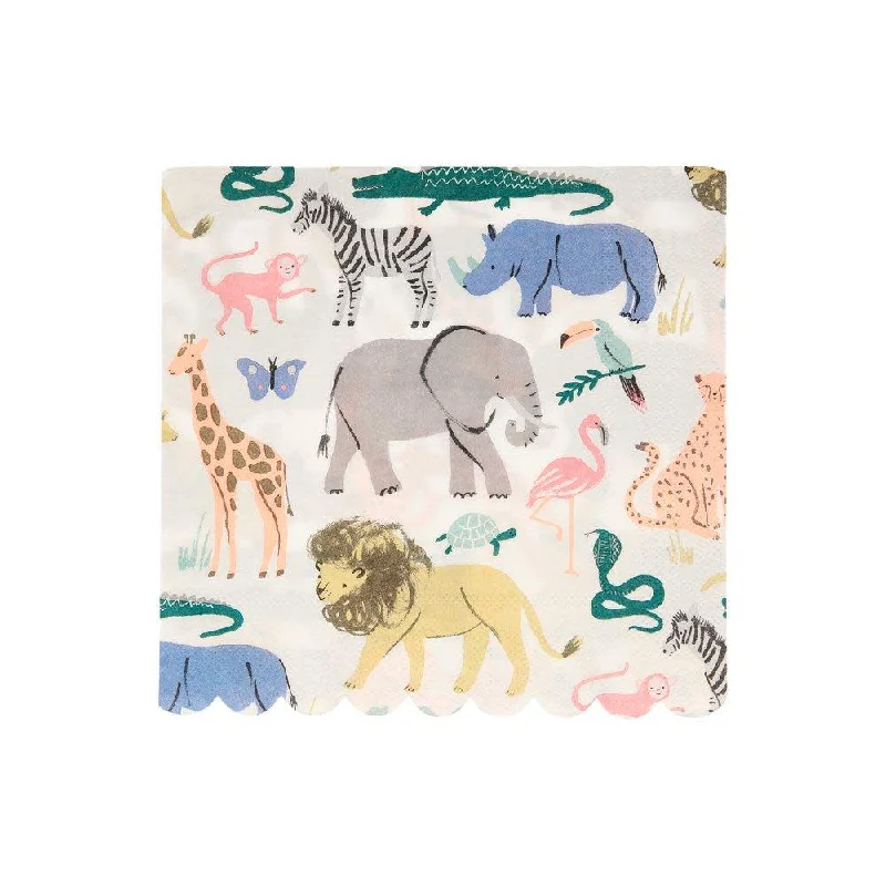 Safari Animals Large Napkins, Pack of 20