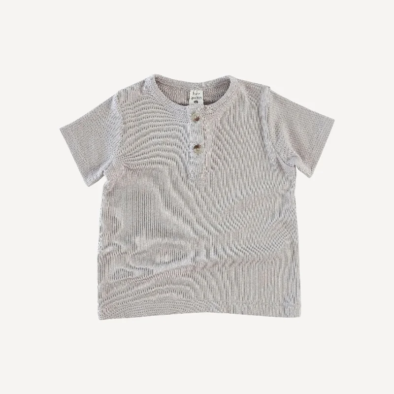 short sleeve basic henley tee | dove | modal skinny rib