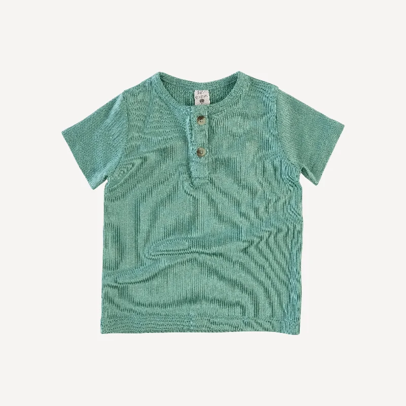 short sleeve basic henley tee | malachite | modal skinny rib