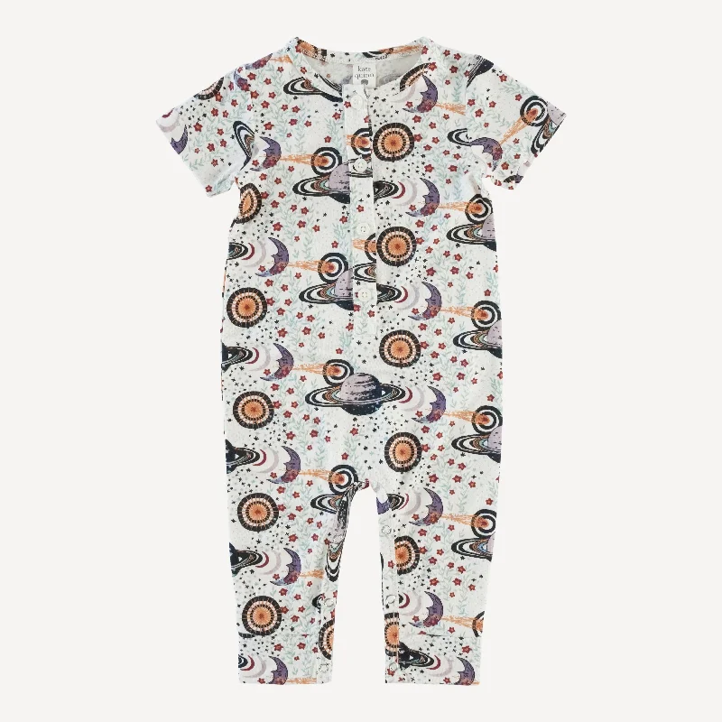 short sleeve button sport jumpsuit | mystical planets | lenzing modal