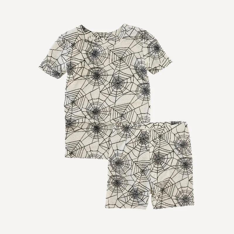 short sleeve crew neck shortie pj set | spider web | lenzing modal