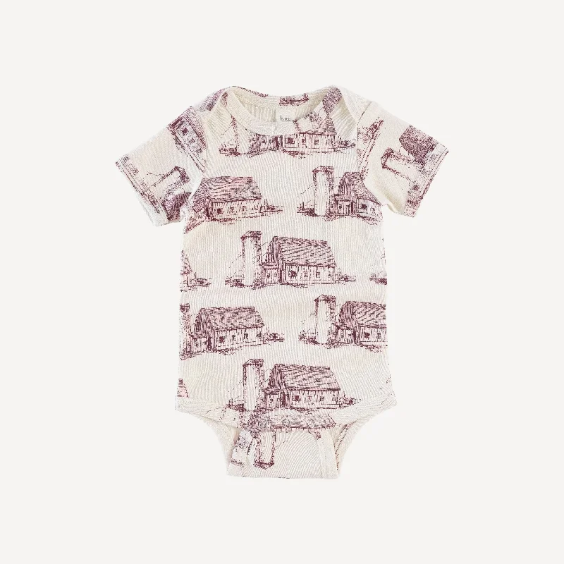 short sleeve lap neck bodysuit | barn | organic cotton interlock