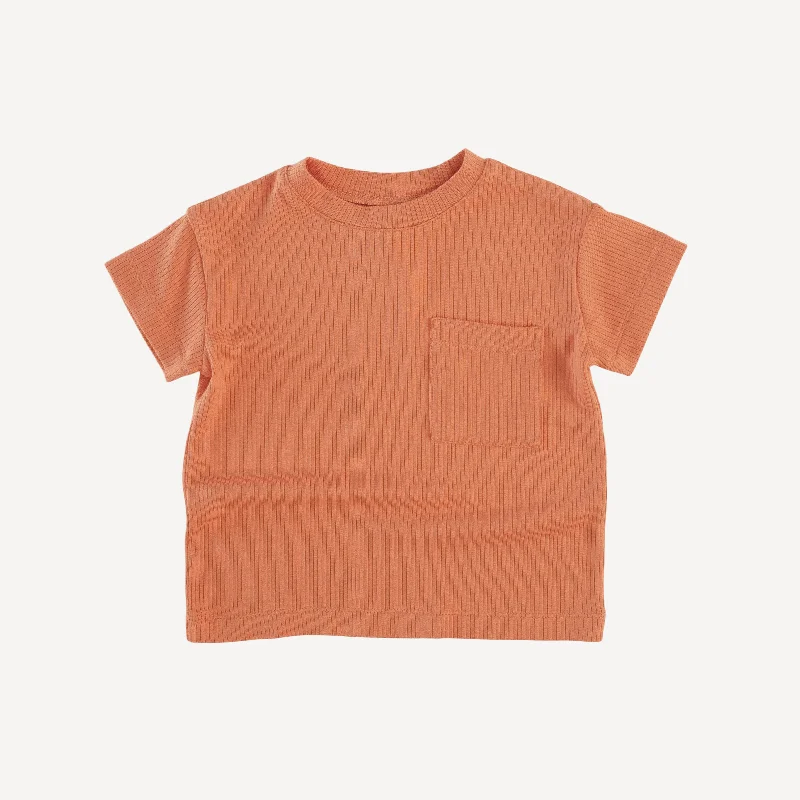 short sleeve relaxed classic pocket tee | carnelian | modal skinny rib