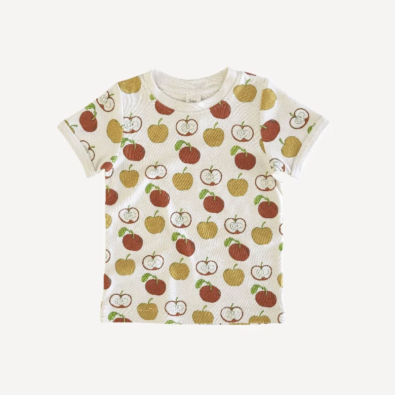 short sleeve ringer tee | fall apples | organic cotton interlock