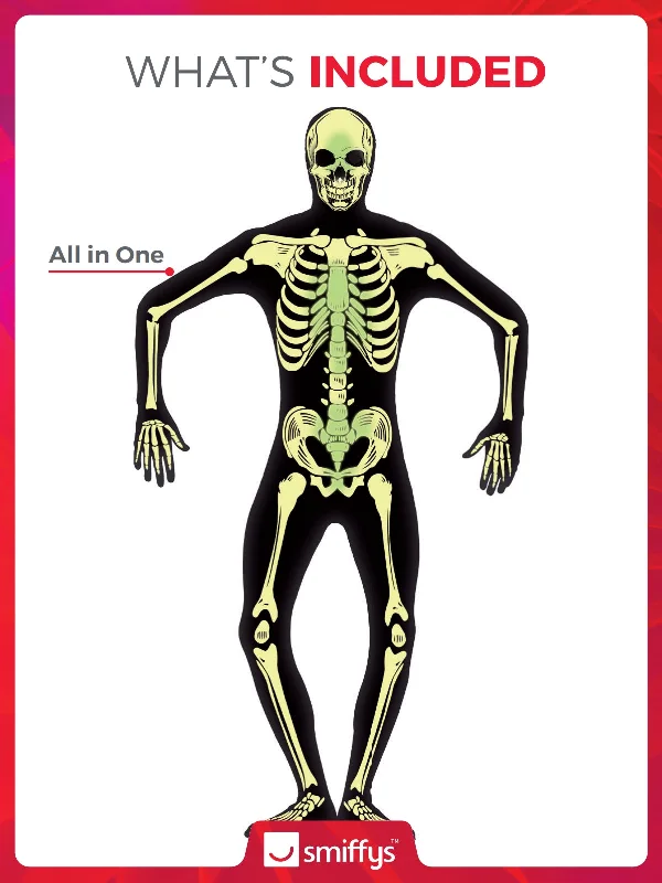 Skeleton Second Skin Costume, Black