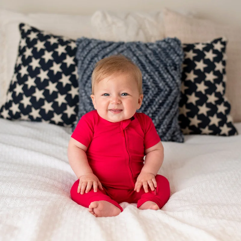 Red Romper - Short sleeve