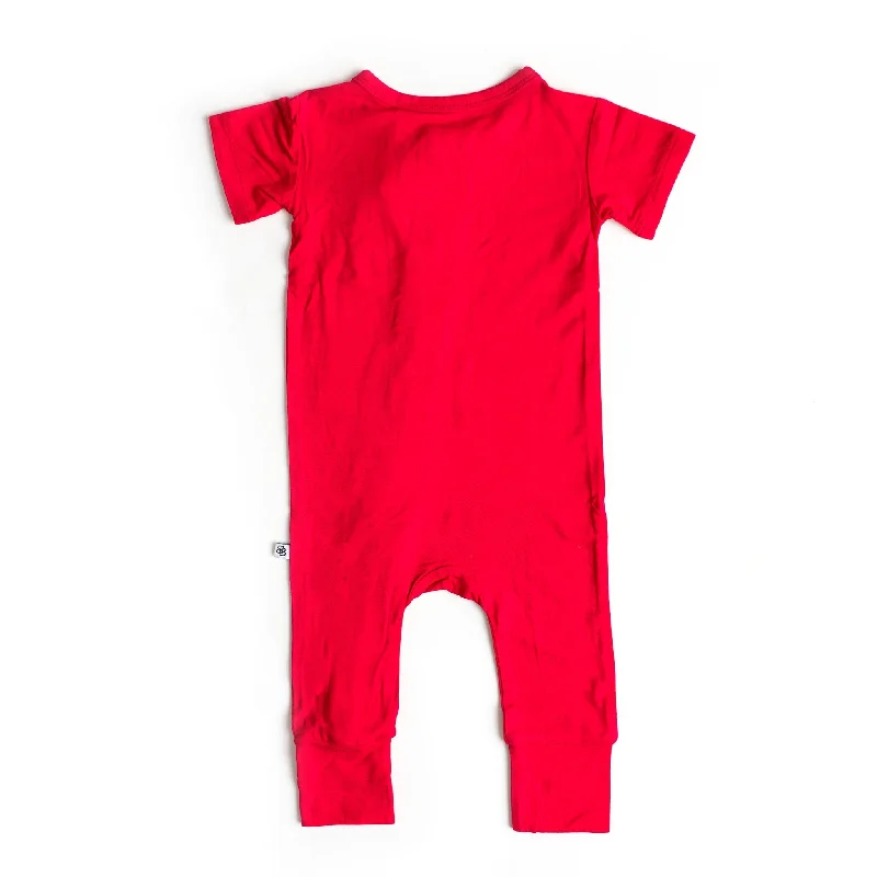 Red Romper - Short sleeve